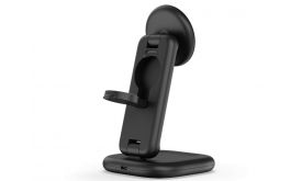 Satechi 3-in-1 Foldable Qi2 25W Wireless Charging Stand -Type A,G,C for US,EU,UK, Space Black (ST-Q25F31C-EA)